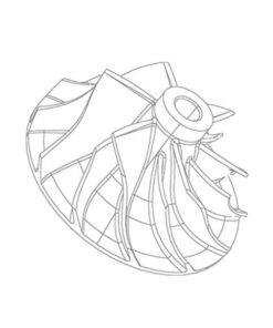 Roata compresor 1200-016-285T-0001 pentru trubine HOLSET model HE500V (BILLET)